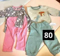80 長袖　パジャマ　寝巻き　ユニクロ　イオン　パンどろぼう