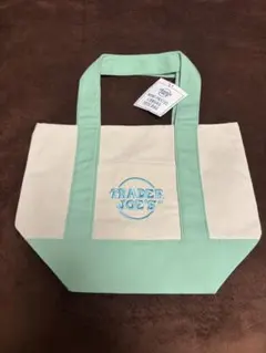 TRADER JOE'S トレダージョーズ　ミニトートバッグ　グリーンキャンバス