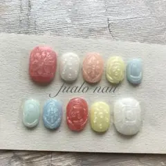 宝石ネイル　ビジュー　飴ネイル　サクマドロップス