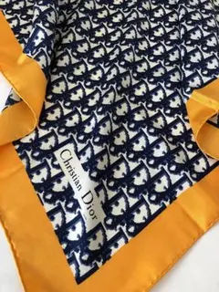 稀少色ビンテージクリスチャンディオール★トロッター総柄大判シルクスカーフ