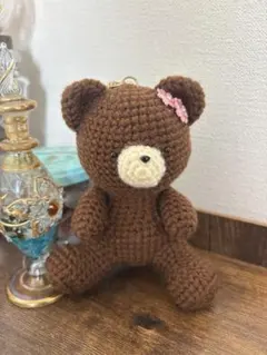 あみぐるみ／くまさんキーホルダー