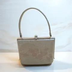 シルバー 花柄 和装用バッグ ハンドバッグ