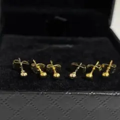 ゴールドスタッド ピアス 3ペアセット