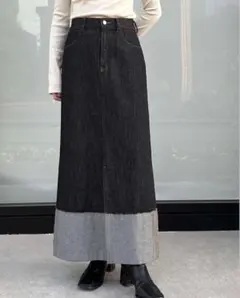 1chaku. ロールアップデニムロングスカート