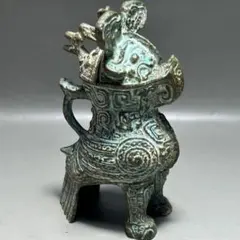 銅製 青銅器酒器の置物 現代工芸品 美術品 装飾品