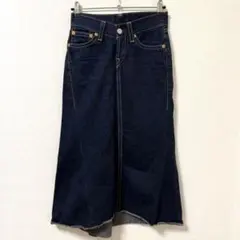 【Levi’s】デニムスカート W25 濃紺 フレア ミモレ丈 リーバイス