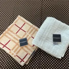 未使用 BURBERRY バーバリー タオルハンカチ ミニタオル 2枚セット