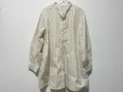 Live in comfort バンドカラーストライプシャツチュニック 極美品のサムネイル