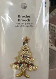 クリスマス　ブローチ　ゴールド　クリスマスツリー　アクセサリー　ピン　コサージュ