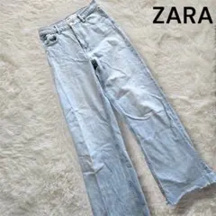 【ZARA（ザラ）】ワイドデニム EUR38 ライトブルー レディース