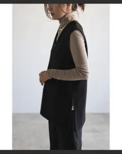 Bonjour Sagan 黒 Vネック ノースリーブ ベスト