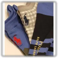 週末値下㉙訳有/新品【ポロラルフローレン】ショートソックス 3足 靴下 POLO