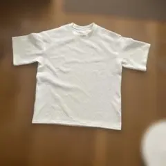 エンボス加工 クルーネックTシャツ ホワイト