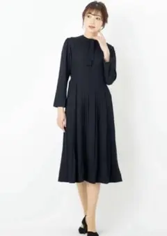 CELFORD ボウタイプリーツワンピース　ネイビー　卒業　入学　入園