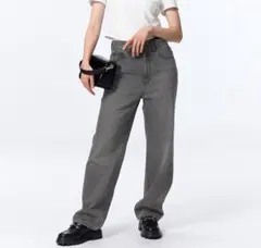 GU ハイライズストレートジーンズ(丈標準70.0～74.0cm)デニム