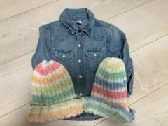 GAP 1969 デニムシャツ 80cm ニット帽 セット