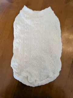 犬服　リブニットタートルネック　アイボリー色　Lsize