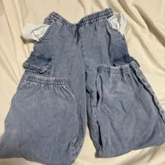 GIRLSカーゴプルオンパンツJR BLUE Sサイズ GU