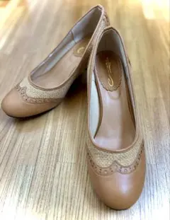 ベージュ ウェッジソール　パンプス　Lサイズ 未使用