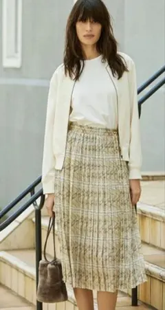 セオリーリュクス☆プリントプリーツスカート38未使用4.2万