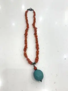 【ヴィンテージ】サンゴ × ターコイズ ネックレス アンティーク調