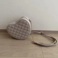 ハート型ショルダーバッグ くすみピンク