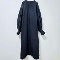 オーバーサイズ バルーンスリーブ ワンピース 【M】 春 秋 お出かけ ブラック