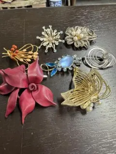 花形ブローチ7点セット
