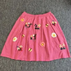 刺繍　かざり　ニットミニスカートのサムネイル