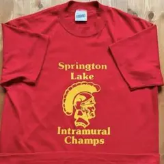 デッドストック USA製 企業 ロゴ シングル 90s バイク T 赤 XL