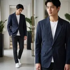 KENZO PARIS テーラードジャケット ネイビー サイズ3 日本製 綿のサムネイル