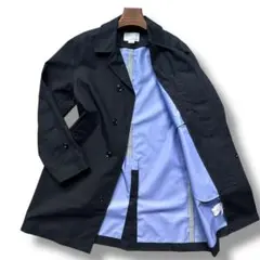 極美品 ナナミカ×ゴアテックス ステンカラーコート パイピング 濃紺 ロング