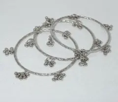 シルバー ツイストデザイン バングル 3個セット