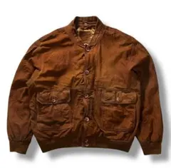 80’sヴィンテージ スエード 本革 バルスタージャケット A-2 ブラウン