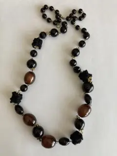 カジュアル ネックレス ビーズ 黒