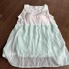 カップ付き　シフォン　タンクトップ　Ｌ　白のサムネイル
