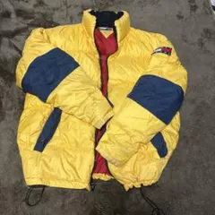 【希少】90s トミーヒルフィガー ダウンジャケット 襟デカロゴ刺繍