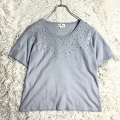 courrèges クレージュ パール 半袖ニット 11R シルク カシミアのサムネイル