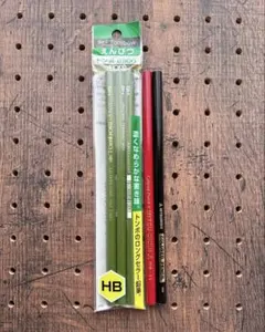 トンボ鉛筆ＨＢ３本◆三菱色鉛筆　赤、黒、未使用品　まとめ売り　メルカリ便のサムネイル