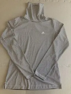 adidas 長袖 ハイネック ストライプ Mサイズ