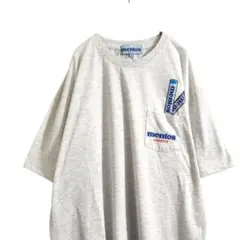 ​【希少】mentos メントス 企業ロゴ ポケットTシャツ 半袖 グレー LL