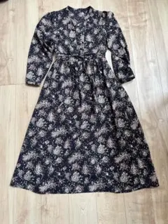 ナノユニバース　花柄　長袖　マキシ　ロング　　ワンピース　フリーサイズ