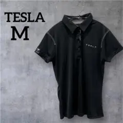 希少✨TESLA【M】テスラ 黒 ブラック 半袖ポロシャツ 男女兼用