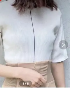 秋服⭐︎coco deal バイカラー リブニット 半袖 トップス