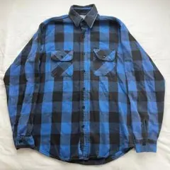 ビンテージ FIVE BROTHER ファイブブラザー ヘビーネルシャツ 黒青