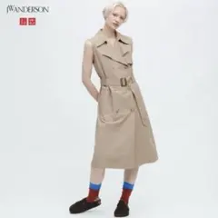 UNIQLO JWA リネンブレンド ラペルワンピース ノースリーブ S