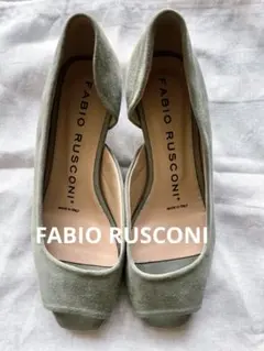 【未使用美品】FABIO RUSCONI オープントゥ グリーン37 1/2