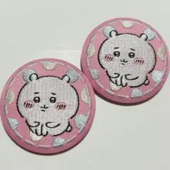 ちいかわ刺繍缶バッチ　1ちいかわ✕2