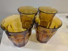 【美品】DURALEX ピカルディ カフェグラス 計4客セット アンバー