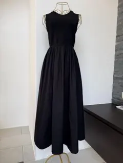 マザーズドレス/ノースリーブロングワンピース/レース×サテン風/結婚式